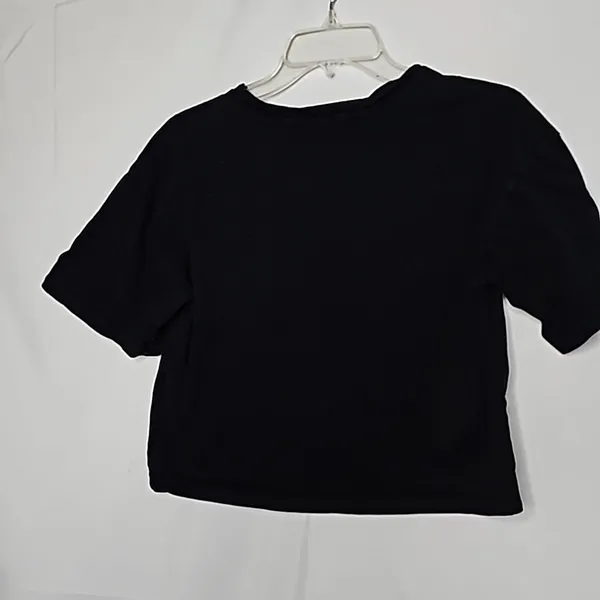 Egreis pin up Vintage short sleeve cropped black t-shirt top sz Medium - Image 5
