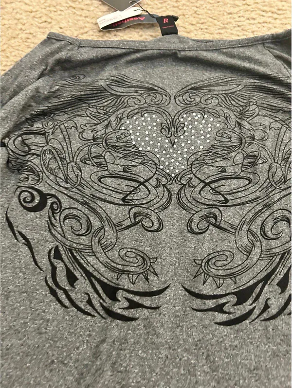 AB44 top shirt woman long sleeve gray medium size 6 - Image 2