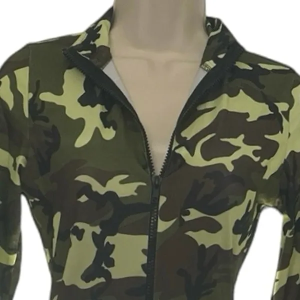 Spirit Halloween Leg Avenue Camo Jumpsuit Catsuit Womens Small 4-6 Army Costume - Image 2