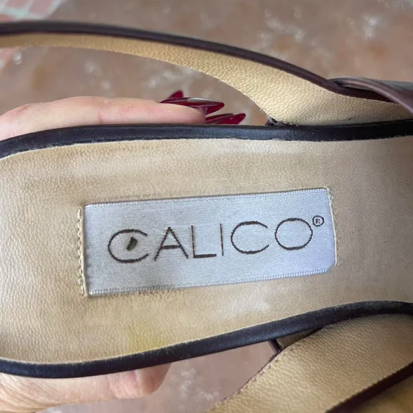 Madewell Vintage 90s retro calico Brown leather block heel mule sandals sz 7.5 - Image 7