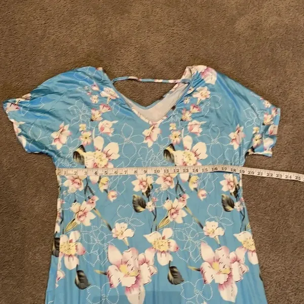 Women’s Casual Long Dress Short Sleeved Floral Print Maxi Large New in Packaging - Image 3