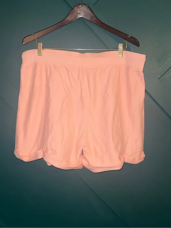 Wonderly Light Peach Drawstring 100% Cotten Pull On Relax Lounge Shorts Size 1X - Image 2