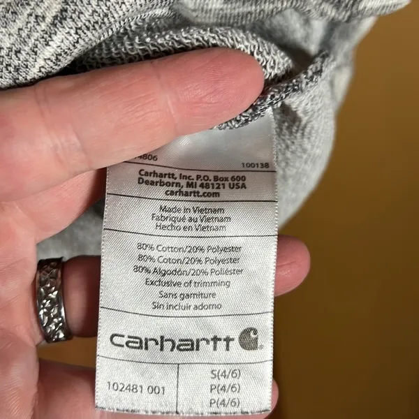 Carhartt Scuba Neck Hoodie Women’s Size Small Heather Gray Workwear Pullover - Image 6