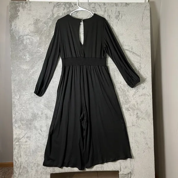 Anthropologie Hutch Smocked Waist Wide Leg Jumpsuit Minimalist Lagenlook Large‎ - Image 6