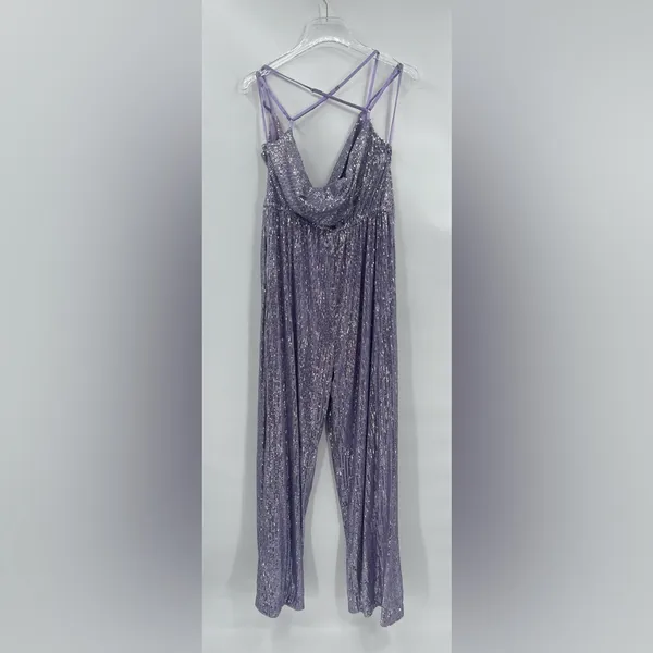 Anthropologie Ranna Gill lavender Sequin Jumpsuit‎ size medium NWT - Image 2