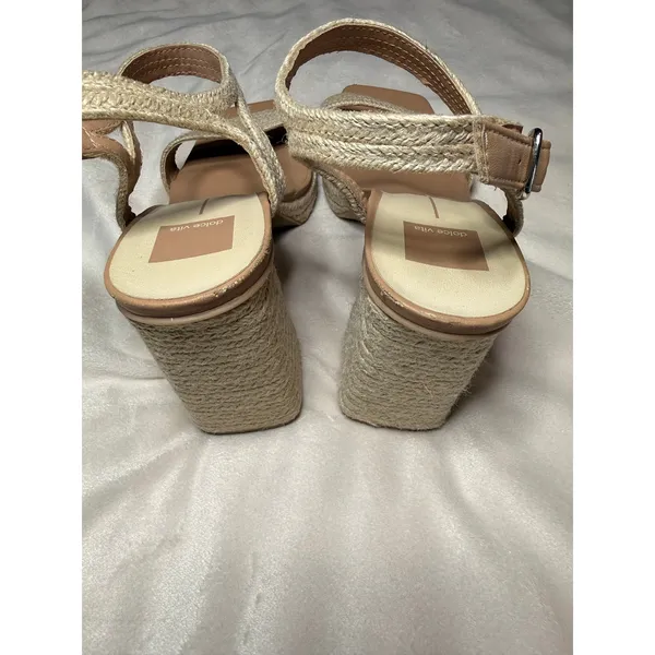 Dolce Vita Raffia Espadrille Ankle Strap Heels Block Heel Size 9 - Image 5