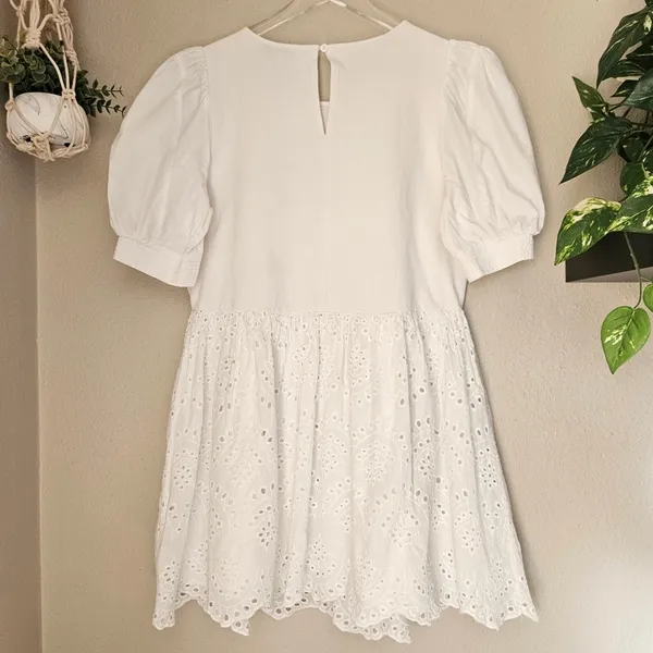 Peter Som Collective Rent the Runway White Combo Eyelet Dress Mini Sz 6 $360 - Image 9