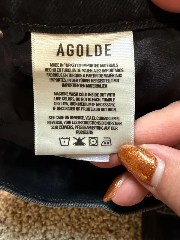 AGOLDE Riley High Rise Straight Crop Charcoal Black Wash Jeans | Size 27 - Image 8