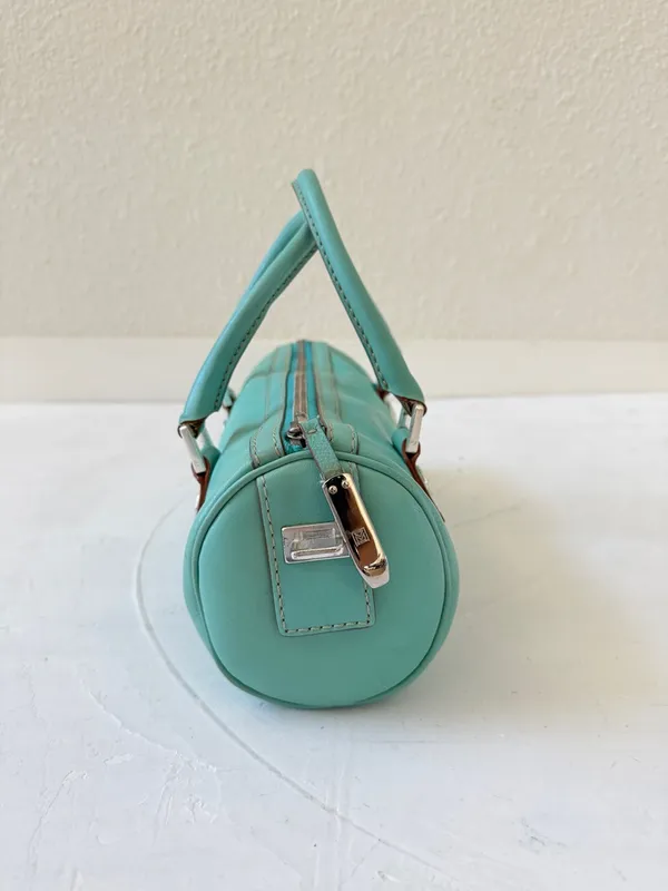 Vintage Michael Kors Barrel Bag 2000s Y2K Mint Green Teal - Image 4