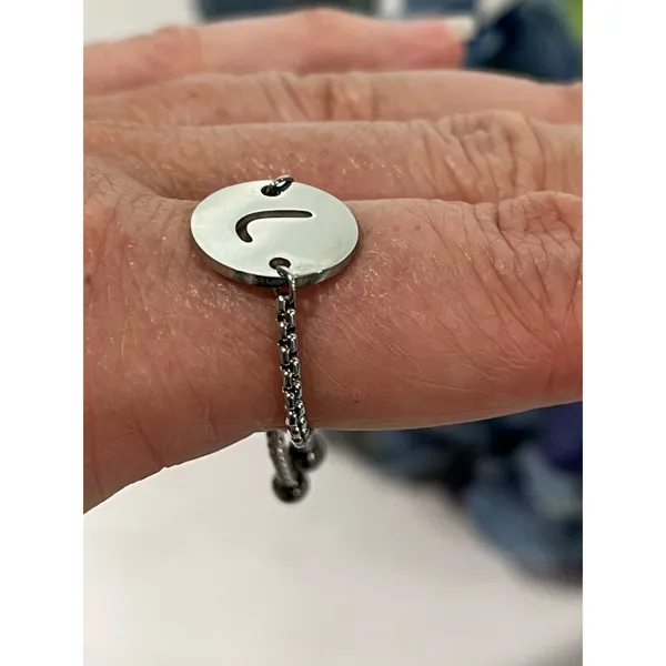Adjustable‎ Initial J Ring Silver Tone Chain Fashion Jewelry - Image 6