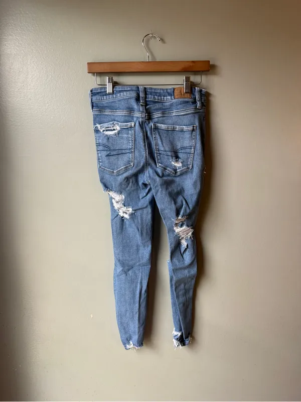 American Eagle Women’s Next Level Stretch Hi-Rise Jegging Distressed Jeans - Image 7