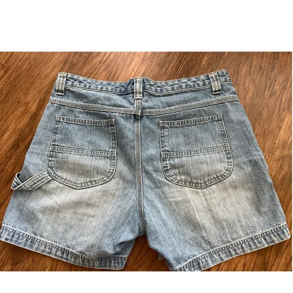 Vintage Lee Carpenter Denim Jorts Women's 100% Cotton Hammer Loop Jean Shorts - Image 2