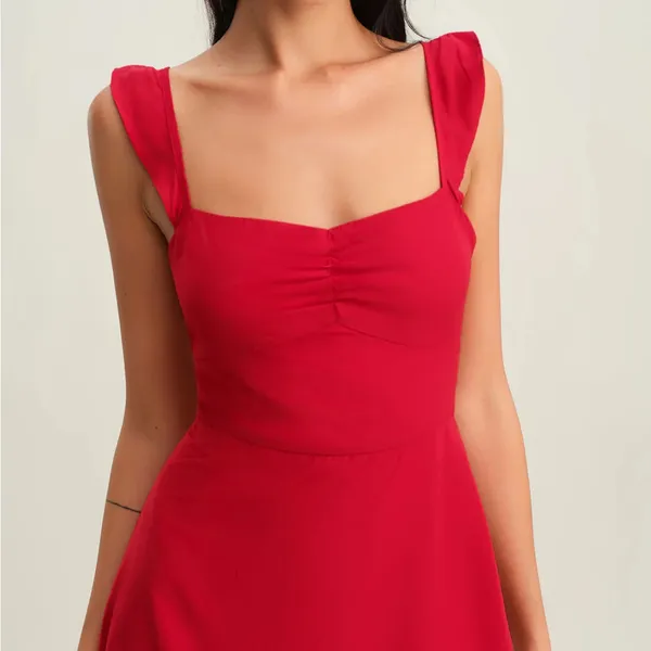 Rihoas Red Sweetheart Neck Slip Mini Dress - Image 3