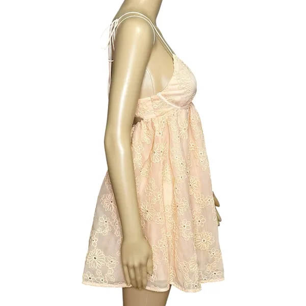 FOR LOVE & LEMONS Frances Cutout Eyelet Mini Dress, Orange, XS - Image 10