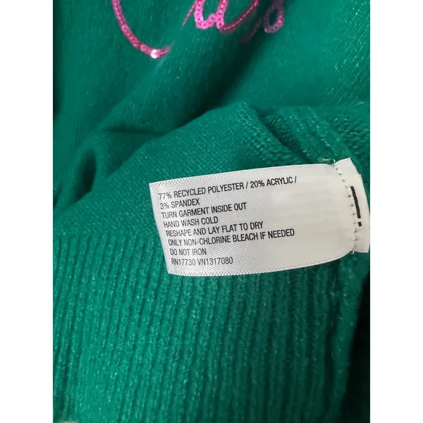 A New Day Green Ciao Ciao Sequin Mock Neck Sweater XL Relaxed Long Sleeve - Image 13