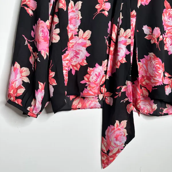 J. Crew NWT Midnight Rose Tie Neck Long Sleeve Blouse Size Small - Image 7