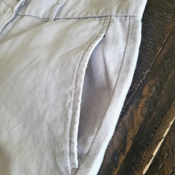 Gap Boyfriend Roll-Up Khaki Linen Cotton Blend Shorts Women's Size 0 - Image 4
