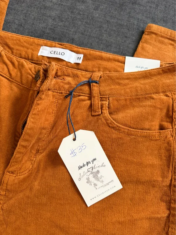 NWT Cello Burnt Orange / Rust Corduroy Pants Size 11 - Image 3