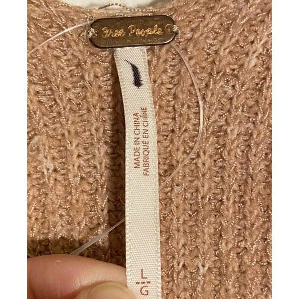 Free People‎ Sienna Pink Wrap Knit Belted Sweater Dress Large NWOT - Image 2