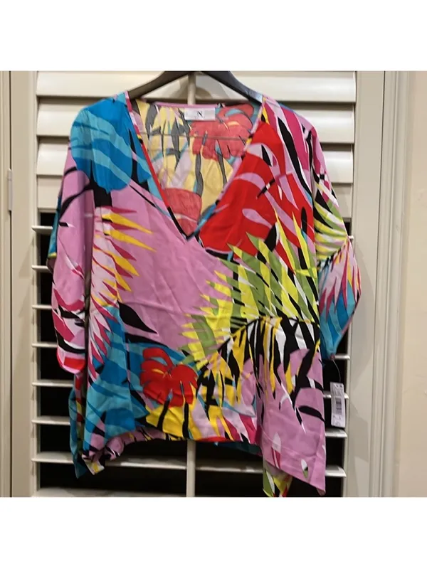 Natori Bora Bora Caftan PJs 2 PC Set Size Small Crinkle Fabric - Image 11