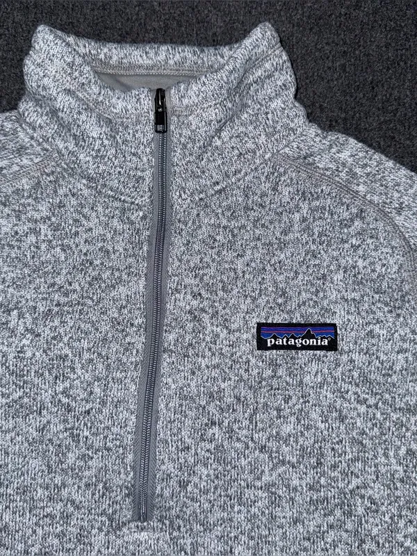 Patagonia Women’s Better Sweater 1/4 Zip Fleece Pullover Birch White Gray Medium - Image 3
