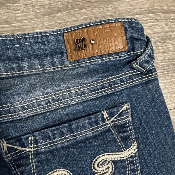 Royal Blue Womens Jeans 26x31 Low Rise Bootcut‎ Medium Wash Y2K Contrast Stitch - Image 11