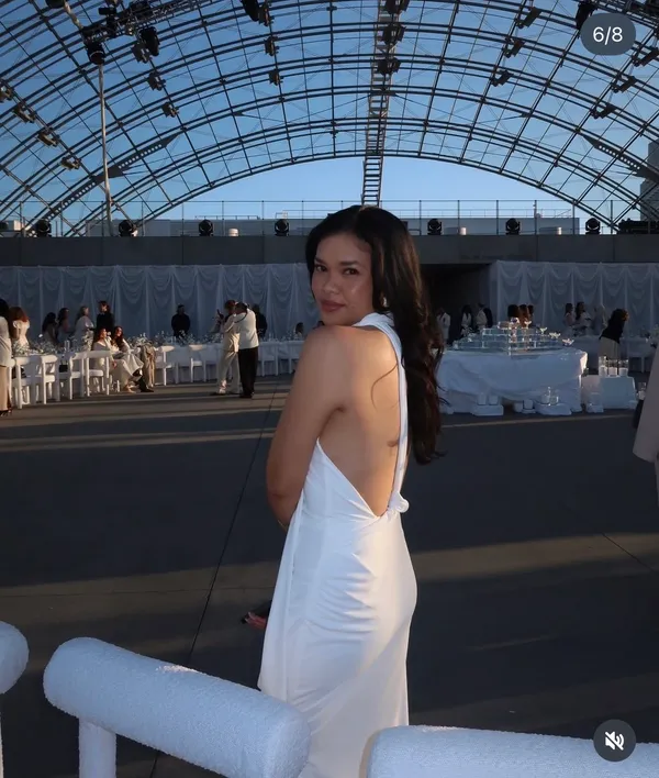 Zara White Halter Maxi Dress wedding party evening coctail fitted bodycon - Image 4