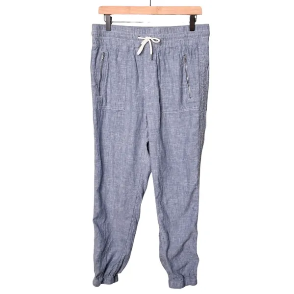 Athleta Cabo Linen Jogger Pants in Blue Women’s Size 10 - Image 6