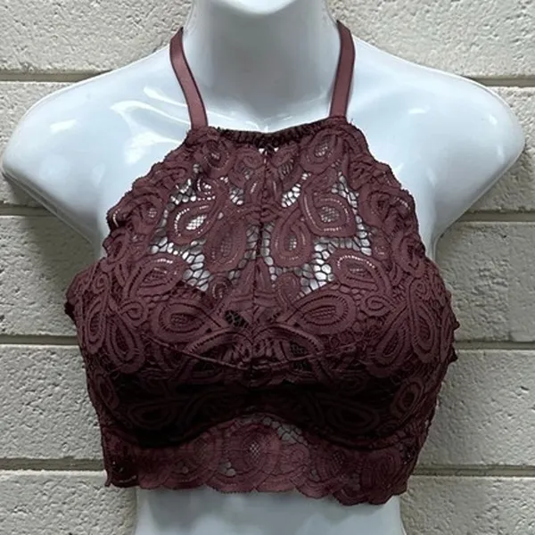 PINK Victoria’s Secret lace halter padded push-up bralette size M - Image 7