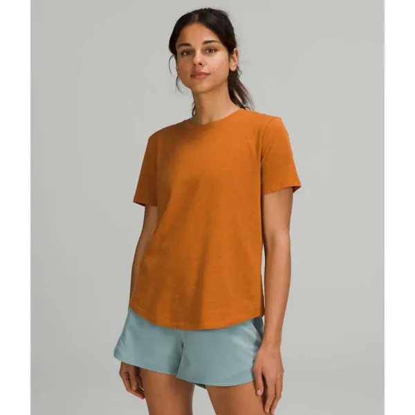 Lululemon Love Crew T-Shirt Heathered Brown Women's S Pima Cotton Short Sleeve - Image 5