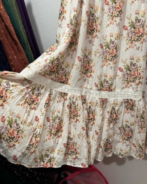 American Eagle Catie Corset Smocked Floral Midi Dress L NWOT - Image 5