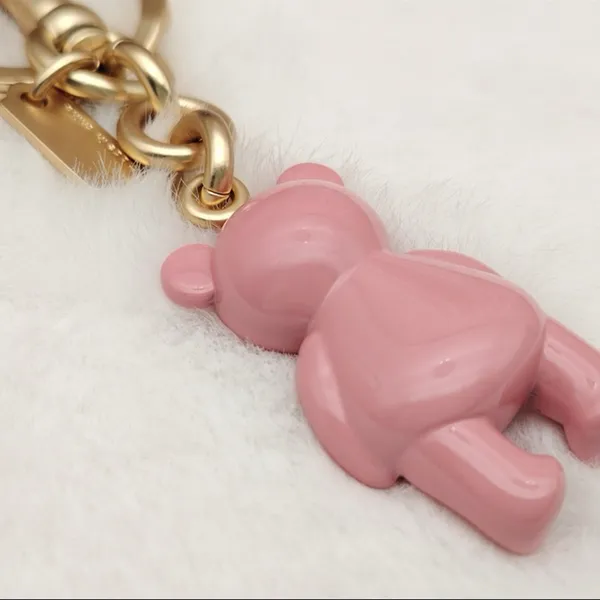 Coach Bear Bag Charm Gold/Pink - Image 4