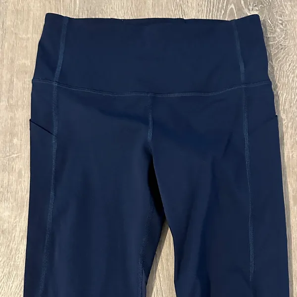 Lululemon 4 Pace Rival High Rise True Navy Crop Athletic Workout Women Leggings‎ - Image 3