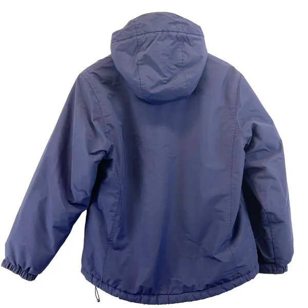 Lands' End Womens M Windbreaker Fleece Lined Jacket Full‎ Zip Hooded Purple - Image 2