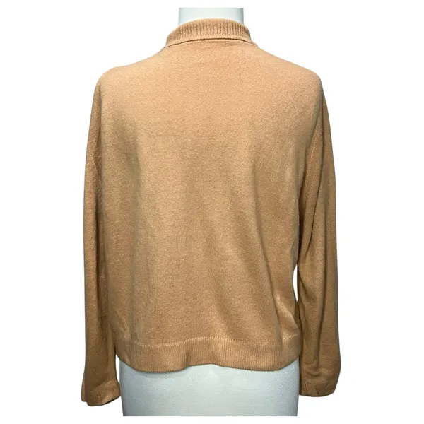 Vintage Cardigan Medium Tan Button Up Soft Knit Classic Preppy Cozy Union‎ Made - Image 3