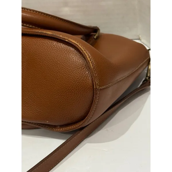 Vintage 90s Coach Madison Savoy Zip Satchel Bag Brown Leather Crossbody 4408 - Image 9