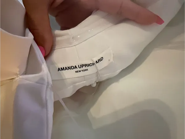 Amanda Uprichard Strapless White Midi Dress with Thigh Slit - Image 7
