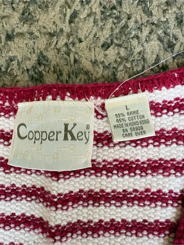 Copper Key VTG Red Striped Button-Front Knit Vest - Image 2