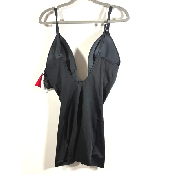Spanx Suit Your Fancy Plunge Low-Back Mid-Thigh Bodysuit 10157R Black L - Image 5