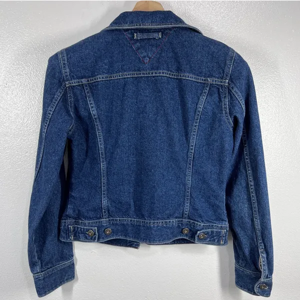 Vtg. 2003 Tommy Hilfiger Denim Jean Jacket Classic Blue Cotton Button‎ Up Medium - Image 2