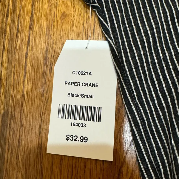 paper crane stripe button down top - Image 2