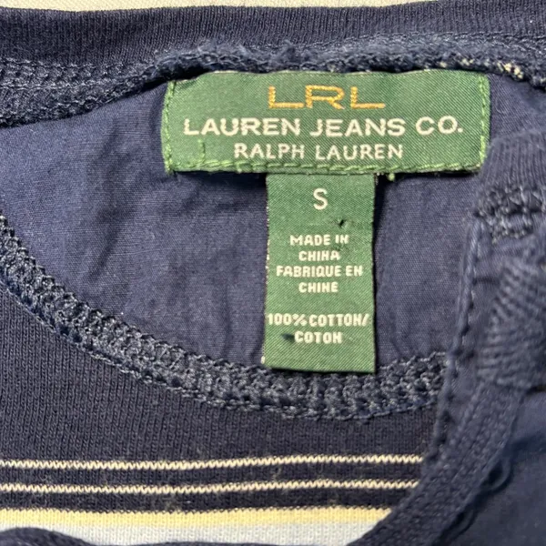 Vintage LRL Lauren Jeans Co Ralph Lauren Striped Lace Up 3/4 Sleeve Top Women S‎ - Image 7