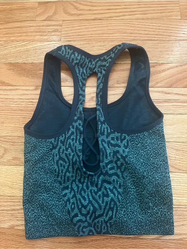 Gymshark Green Seamless Racerback Sports Bra Small Crop Tank - Image 5
