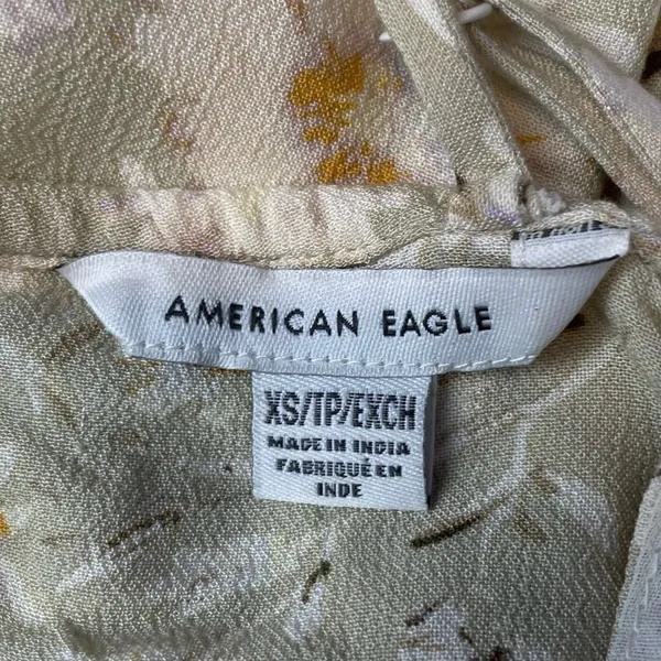 American‎ Eagle Floral Midi Side Slit Slip Dress in Soft Green Size Extra Small - Image 5