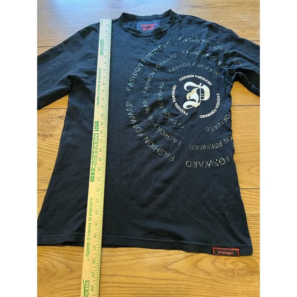Provogue‎ Mens Shirt Small Black Long Sleeve Fashion Forward Streetwear Punk - Image 3