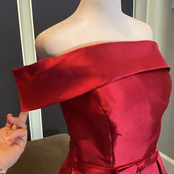 Women’s Off the Shoulder Short Red Prom Party Homecoming Dress CorsetBack Size 6 - Image 7
