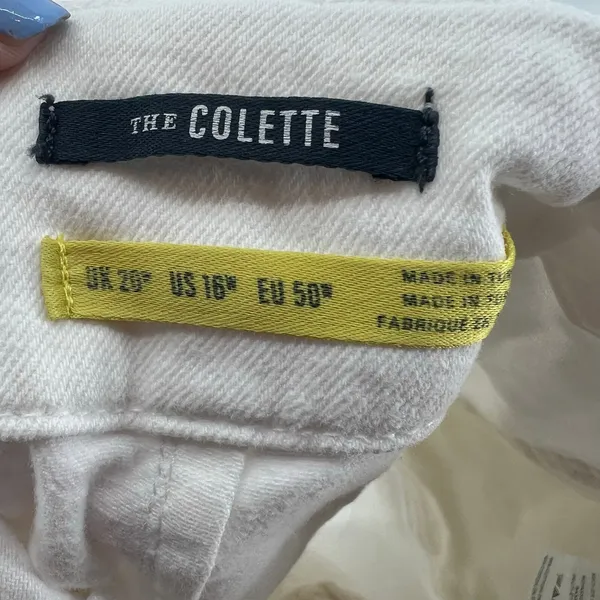 Anthropologie Maeve plus size The Colette Denim Shorts white pockets size 16 W - Image 7