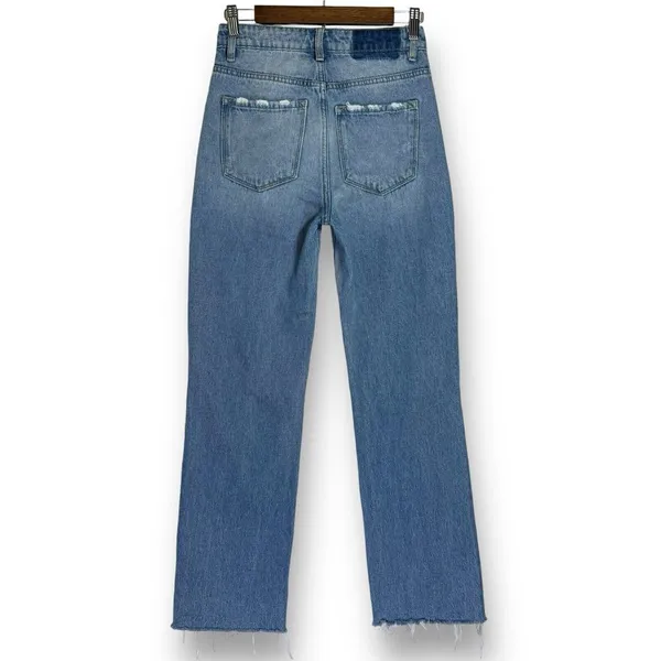 Vervet 90s Dad Jean | Size 24 | Super High Rise | Distressed‎ Denim Straight Leg - Image 5