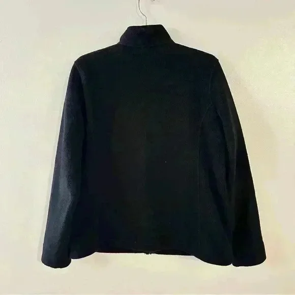 Vintage L.L. Bean Sherpa Fleece Sweater Zip Up Womens Size‎ Large Black - Image 10