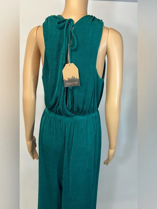 NWT Main Strip Teal Sleeveless V-Neck large Jumpsuit - Image 7